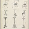 Four designs for chairs, two designs for tables, three designs for lamps