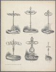 Six designs of andirons