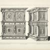 Design for buffet with four panels containing cameos
