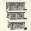 Three designs for trunks with carving and panels
