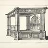 Design for elaborate four-poster bed with multiple columns at each corner