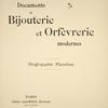 Documents de bijouterie et orfèvrerie modernes, [Title page]