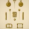 1 et 2. Montres. 3, 4, et 5. Épingles de cravates. 6 et 7. Porte-crayons. 8. Boîte à allumettes. [...]