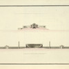 Coupe générale de la menagerie de Mr Vaudoyer; le pavillion du prince est placé au dessus pour donner plus de grandeur au dessin.