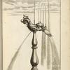 Fountain with multiple spouts attached to central dolphin figure