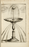Fountain with multiple spouts and ball that floats on central spout.