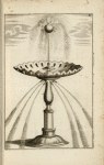Fountain with multiple spouts and ball that floats on central spout