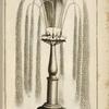 Fountain with multiple spouts and one central fan-shaped spout