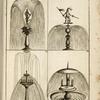 Four fountains; two with central human figures, two with multiple spouts