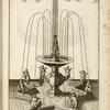 Fountain with eight-pointed basin, smaller central basin, and sculptures of sea goddesses and dolphins