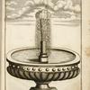 Fountain with basin on a pedestal and central single spout