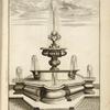 Tri-level fountain with six vertical spouts