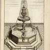 Multi-level fountain with octagonal base.