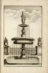 Multi-level fountain with statue of woman holding a plate.