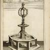 Fountain with octagonal base and intersecting octagon shapes on central column