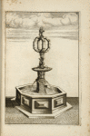 Fountain with octagonal base and intersecting octagon shapes on central column
