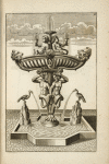 Elaborate fountain with sculptures of birds, satyrs, lion heads, and cherubs