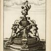 [Fountain with sculpture of Leda and the swan, nude youths, and centaurs carrying basins.]