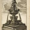 Fountain with square basin and sculpture of Hercules and Cerberus