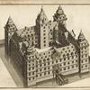 Drawing of castle with moat and bridge