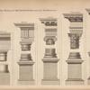 The five orders of architecture with their pedestals.