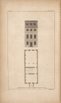 Design of a house 24 feet in front, shewing the propriety of placing the entrance-door in the middle.] [sic]