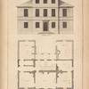 Design of a building whose plan is near to a square where the two back rooms and arcade are proposed to rise but one story
