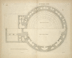 Du Panthéon à Rome; moitié du plan de la volute; moitié du plan de l'attique