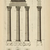 Des trois colonnes de Campo Vaccino à Rome; élévation; profil; plan.