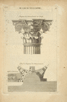 De l'arc de Titus, à Rome; chapiteau des colonnes dessiné sur l'angle; plan du chapiteau des colonnes renversé; [...]