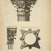 De l'arc de Constantin, à Rome; chapiteau des colonnes dessiné sur l'angle; chapiteau des pilastres; plan du chapiteau des colonnes renversé