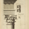 Du troisième ordre du Colisée, à Rome; soffite d'une partie de la corniche; profil par le milieu du chapiteau des colonnes.