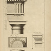 Du premier ordre du théâtre de Marcellus à Rome; plan du chapiteau renversé; imposte des arcs.