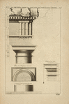 Du premier ordre du théâtre de Marcellus à Rome; plan du chapiteau renversé; imposte des arcs.