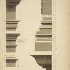 Des bains de Paul Aemile, à Rome; bandeau des arcs; base des pilastres; corniche et base des piedestaux; chapiteau des pilastres; imposte des arcs.