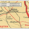 Route B. London - Manchester: Route C. London - Scarborough.
