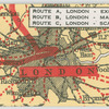 Route A. London - Exter: Route B. Londong - Manchester: Route C. London - Scarborough.