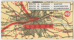 Route A. London - Exter: Route B. Londong - Manchester: Route C. London - Scarborough.