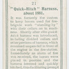 "Quick-Hitch" harness, about 1881.