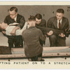 Lifting patient on to stretcher.