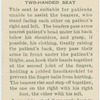 Carrying patient, two-handled seat.