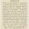 Burns and corrosive chemicals.