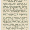 Removal of clothing from injured person.