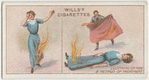 Clothing on fire.