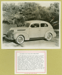 1938 Ford V-8 de luxe Tudor sedan shown.