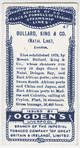 Bullard, King and Co. (Natal Line), London.