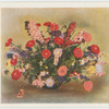 Zinnias, asters, gladioli, dahlias, tobacco plants, and larkspurs