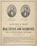 Gaylord & Boon, Dealers in Real Estate and Securities, No. 3 Phelps Bank Building, Binghamton, N.Y.