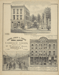 Barnes, Blanding & Co., Marble and Granite Works, 26 Chenango St., Binghamton, N.Y.; Carter, Abbott & Johnson, General Hardware and Carriage Goods, Wholesale and Retail, 87 Washington Street, Binghamton, N.Y.; Charles S. Hall, Importer and Dealer in Crockery, China, & Glass, Cutlery, Plated-Ware, Mirrors, Carpets, Oil-Cloths, & House- Furnishing Goods, No. 34 Court St., Binghamton, N.Y.; Barrett & Child, Wholesale and Retail Dealers in Imported & Domestic Groceries, Fine Tears, Coffees, and Spices, Flour, Salt, Fish, etc., etc., No. 32 Court St., Binghamton, N.Y. ; Amsbry & Morris, Dealers in Hats, Caps, Furs, Boots, Shoes, and Rubbers, 30 Court Street, Binghamton, N.Y.
