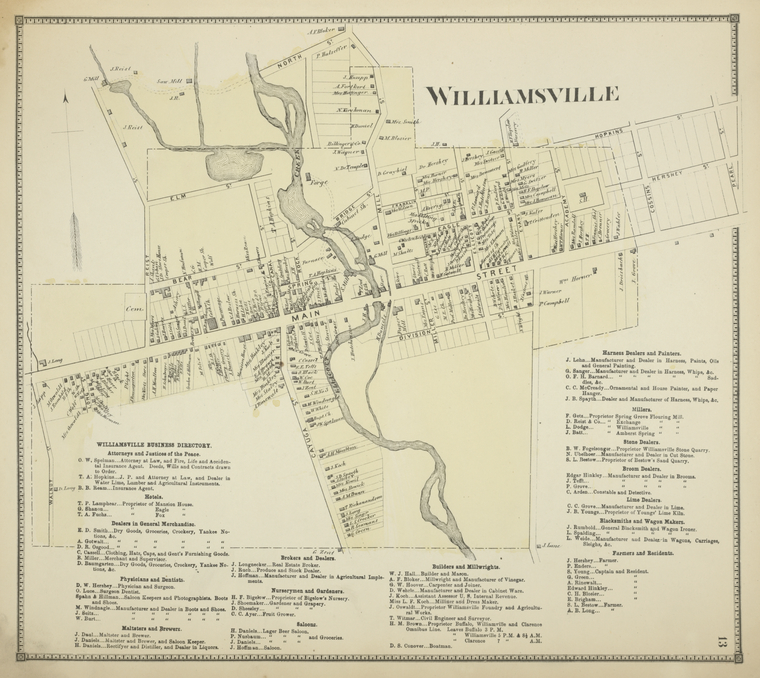Williamsville [Village]; Williamsville Business Directory. NYPL